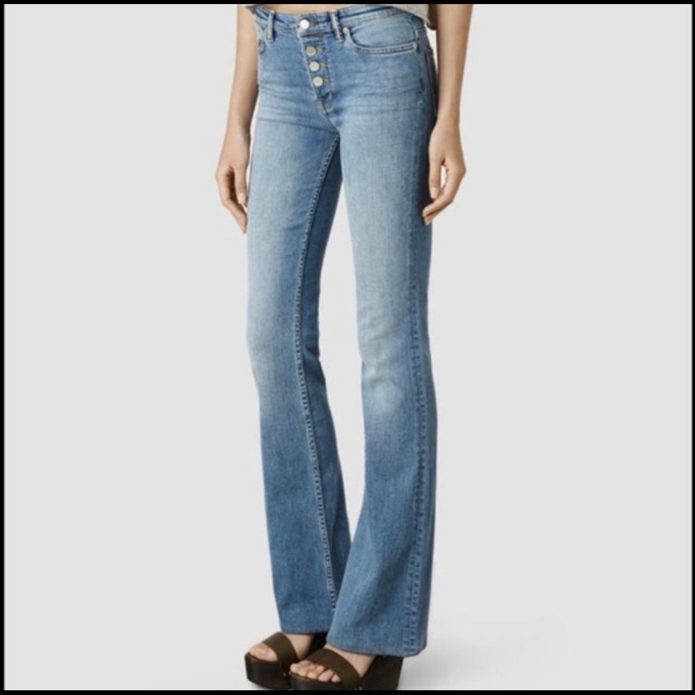 All Saints Button Flare Jeans